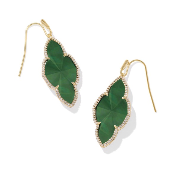 Kendra Scott Abbie Pave Frame Drop Earrings - Picture 3 of 3